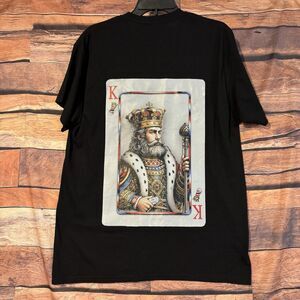 "King of the Klipperz" Mens L Black T-Shirt Playing Card Barber Graphic Tee